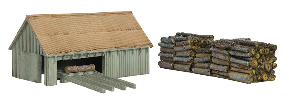 44-1008 Sawmill and Woodpile Natural Wood