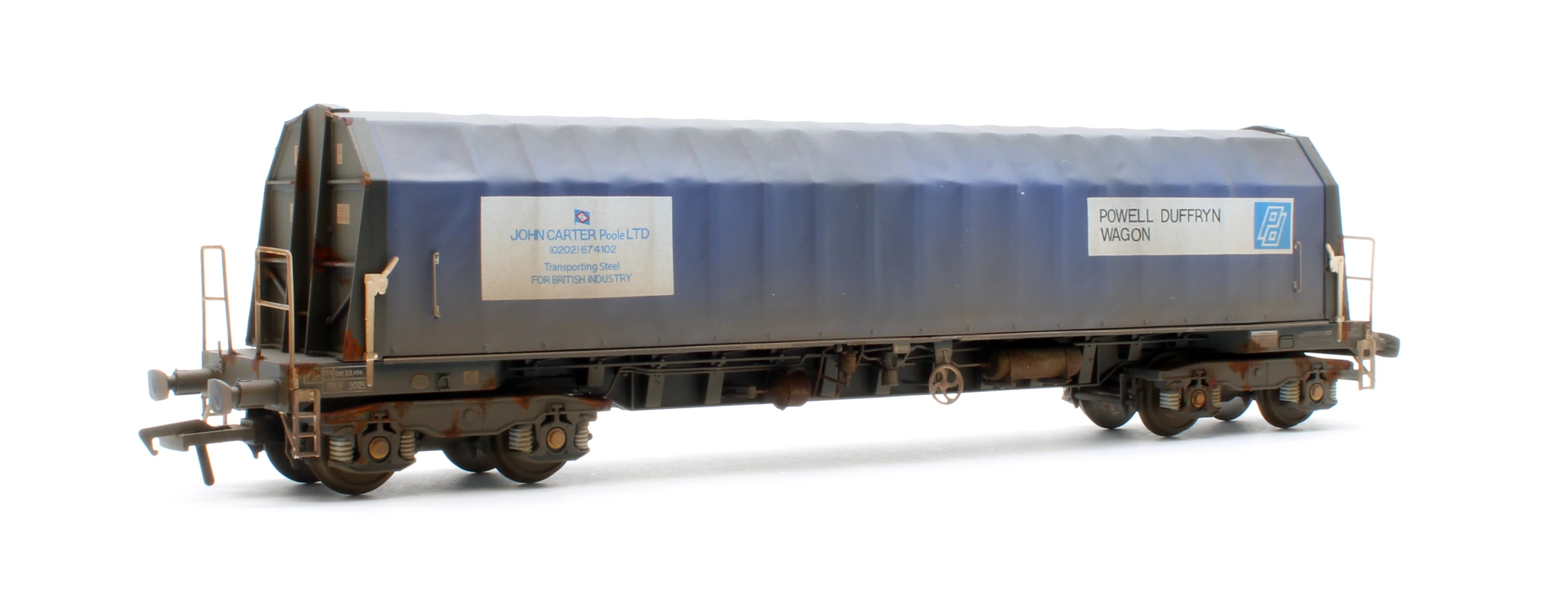PXA01 DP(A)W Bespoke Weathered Set of 2 PXA Steel Coil Carrier PD Blue John Carter Poole Banner No.3025/3027 - Image 8