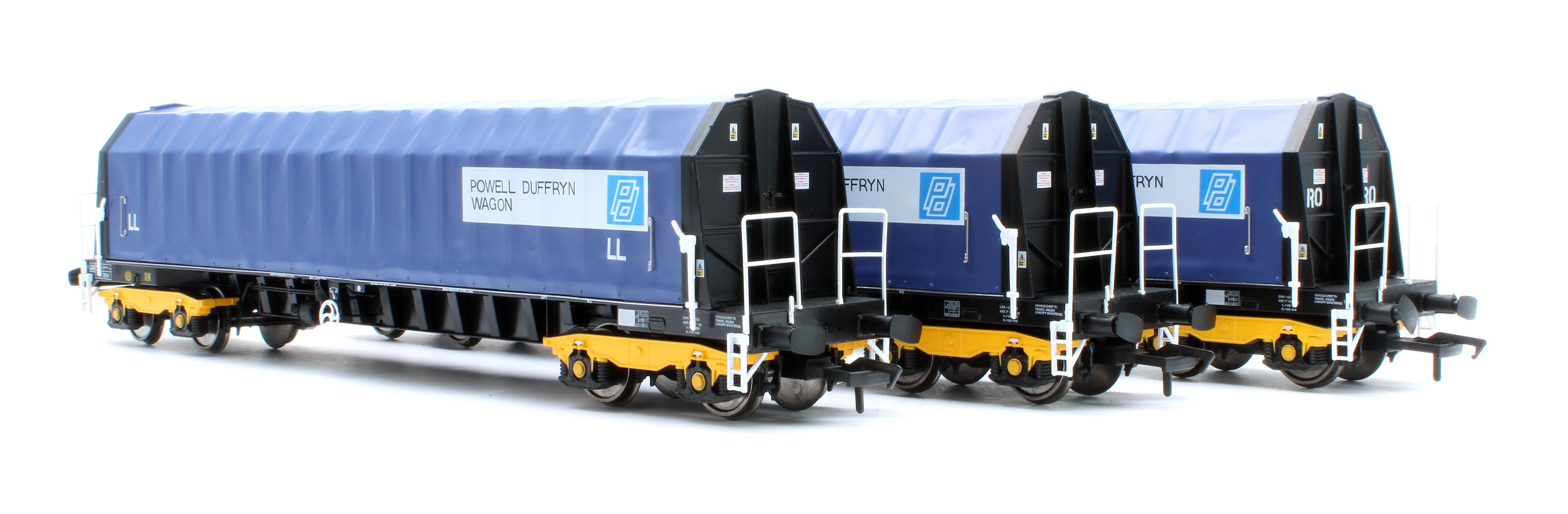 PXA01 TP(D) Set of 3 PXA Steel Coil Carrier PD Blue Tops Code JSA, Yellow Bogies & OHLW Sticker No.3032/3055/3041 - Image 3