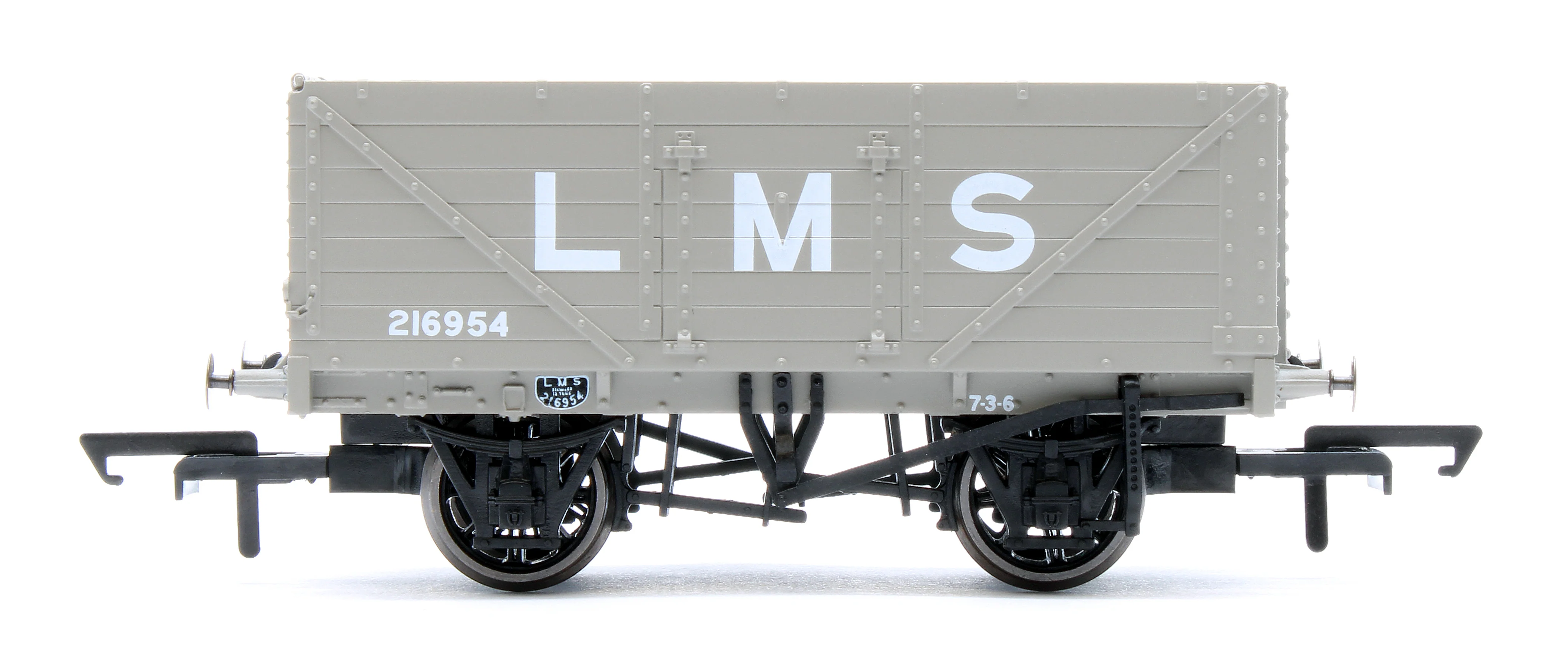 OR76MW7036 Set of 4 7 Plank Wagons LMS 216954 - Image 4