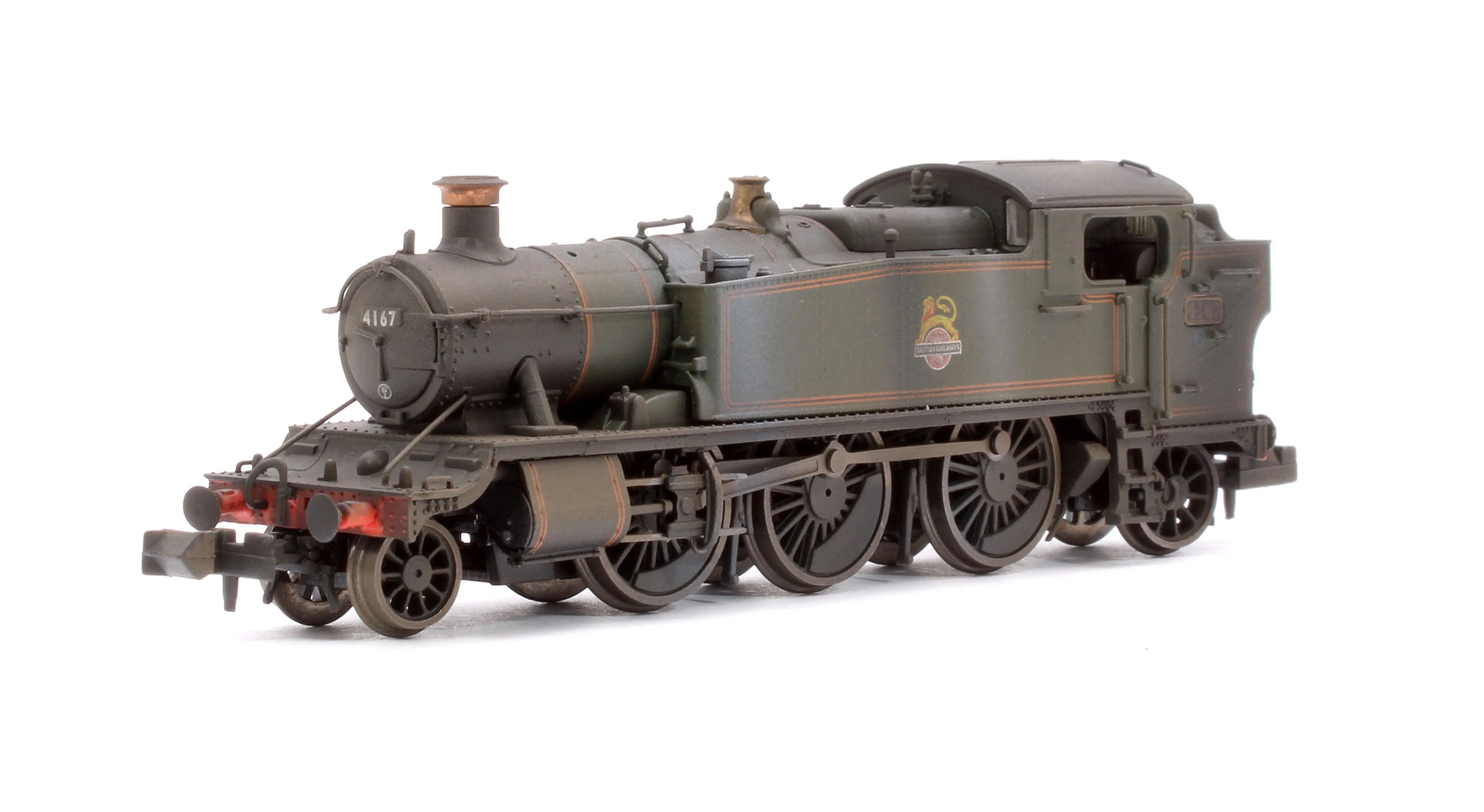 S2103-05W Custom Weathered Class 5101 Large Prairie British Railways BR Lined Green (Early Crest) 2-6-2 Tank Locomotive No.4167
