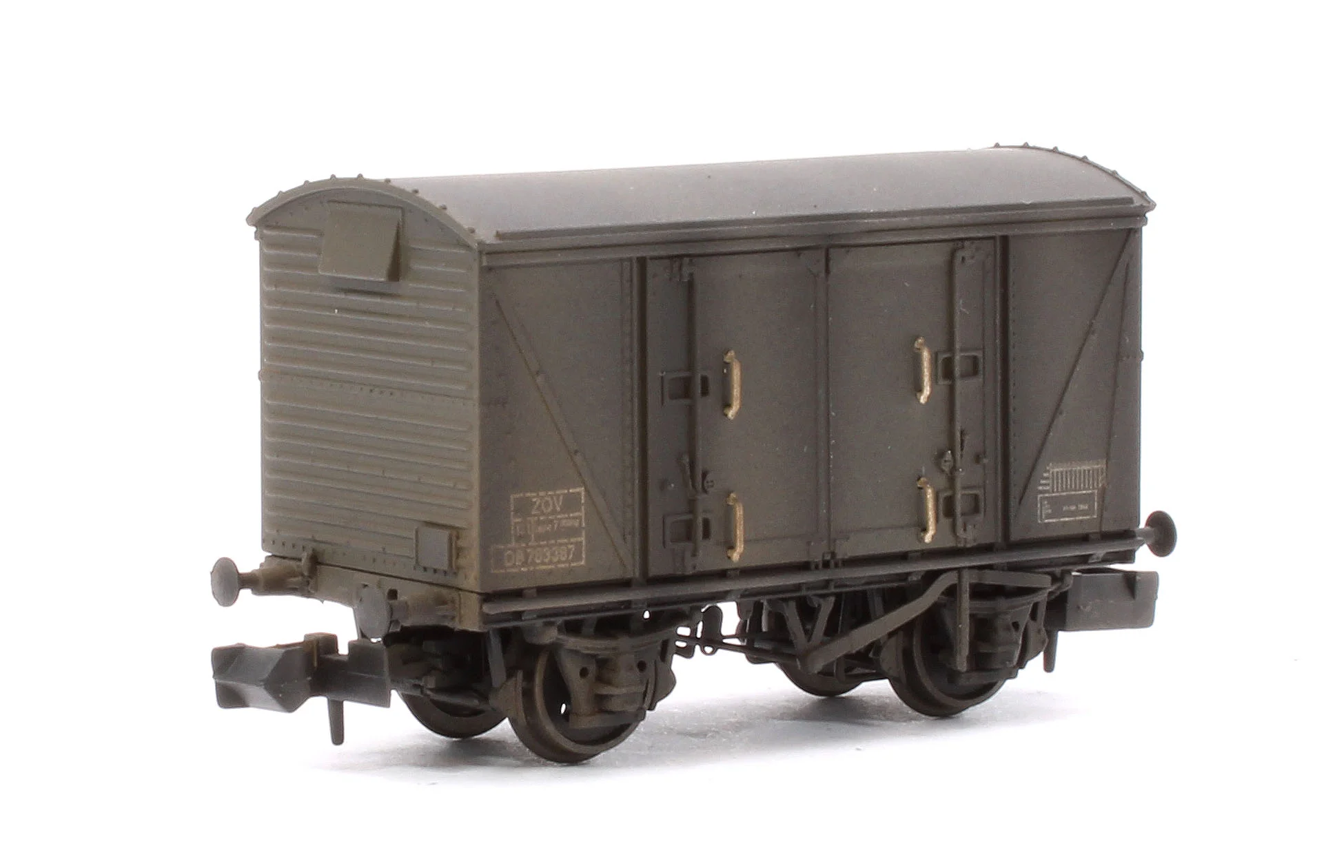 S2301-07 Custom Weathered Set of 3 BR 12T Vanwide Ventilated Vans, BR Departmental Olive Green VQV - Image 3