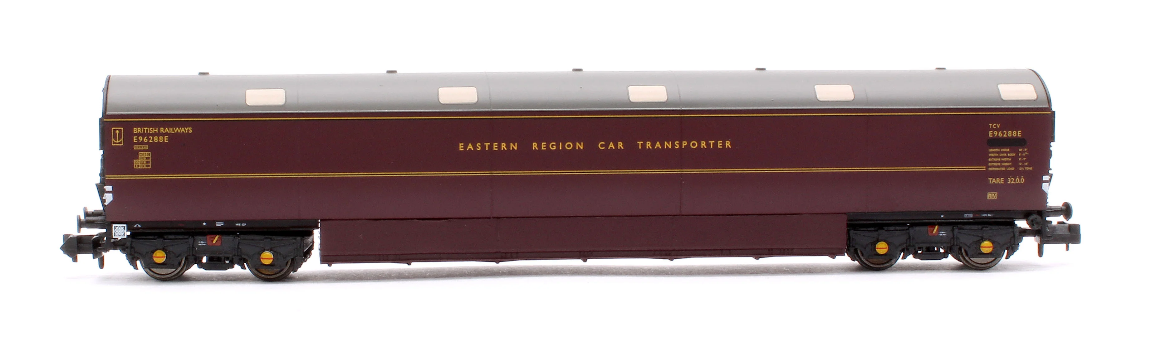 S2303-01 Newton Chambers Car Transporter Eastern Region BR Lined Maroon E96288/289/290E - Pack 1 - Image 6
