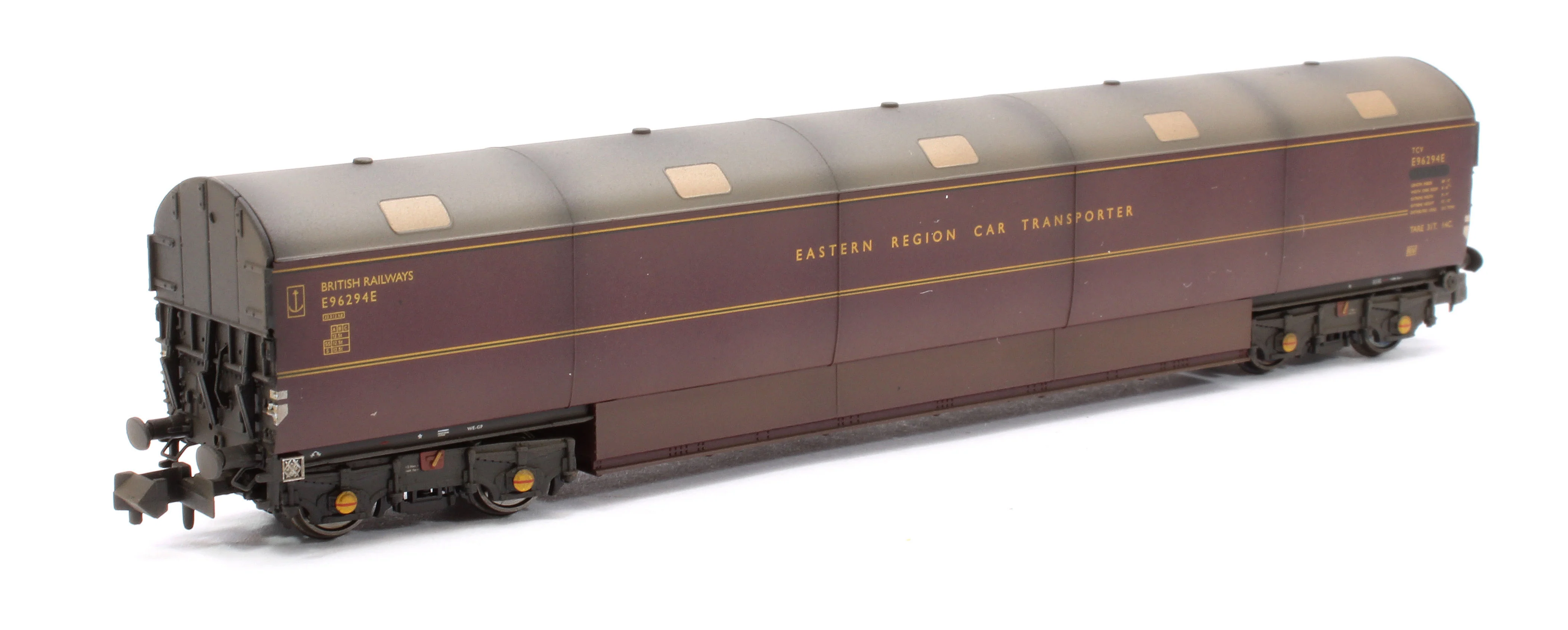 S2303-03 Custom Weathered Newton Chambers Car Transporter Eastern Region BR Lined Maroon E96287/291/294E - Pack 3 - Image 2