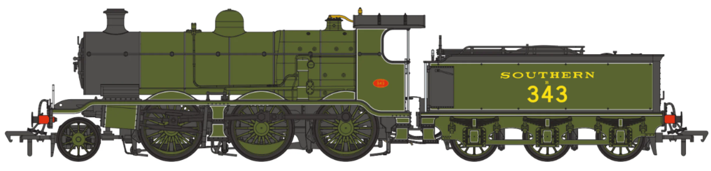 S4102-03 LB&SCR K Class 2-6-0 Southern Maunsell SR Urie Green No.343 Steam Locomotive