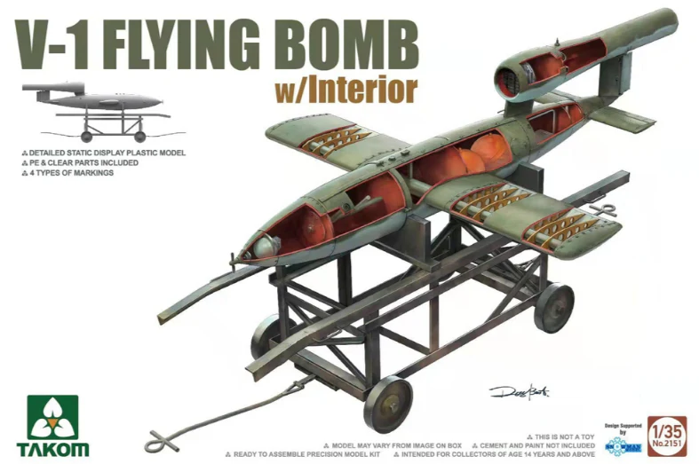 PKTAK02151 V-1 Flying Bomb w/ Interior Model Kit - Image 2