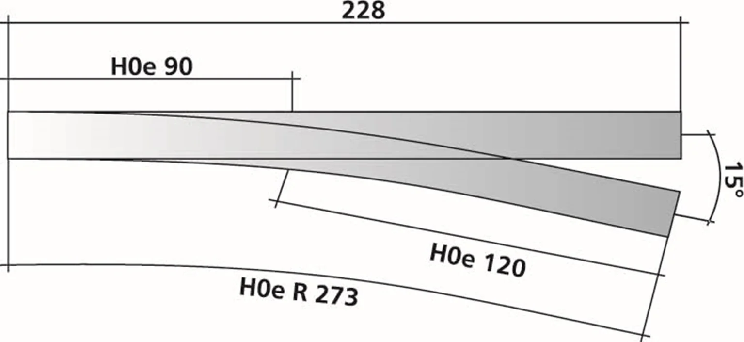 85181 Tillig elite track : Bifurcation HO/HOe Narrow Splits to Right - Image 3