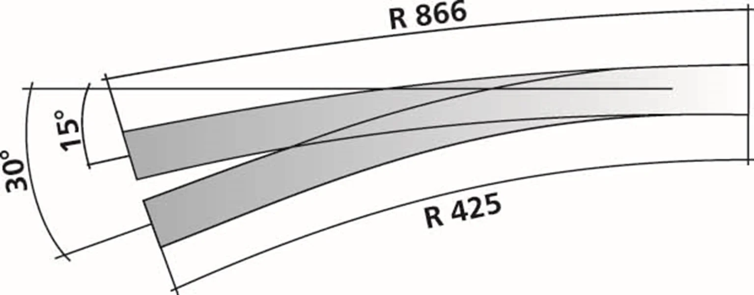 85363 Tillig elite track : Right Curved Point HO Exit: 9° and 12° - Image 3