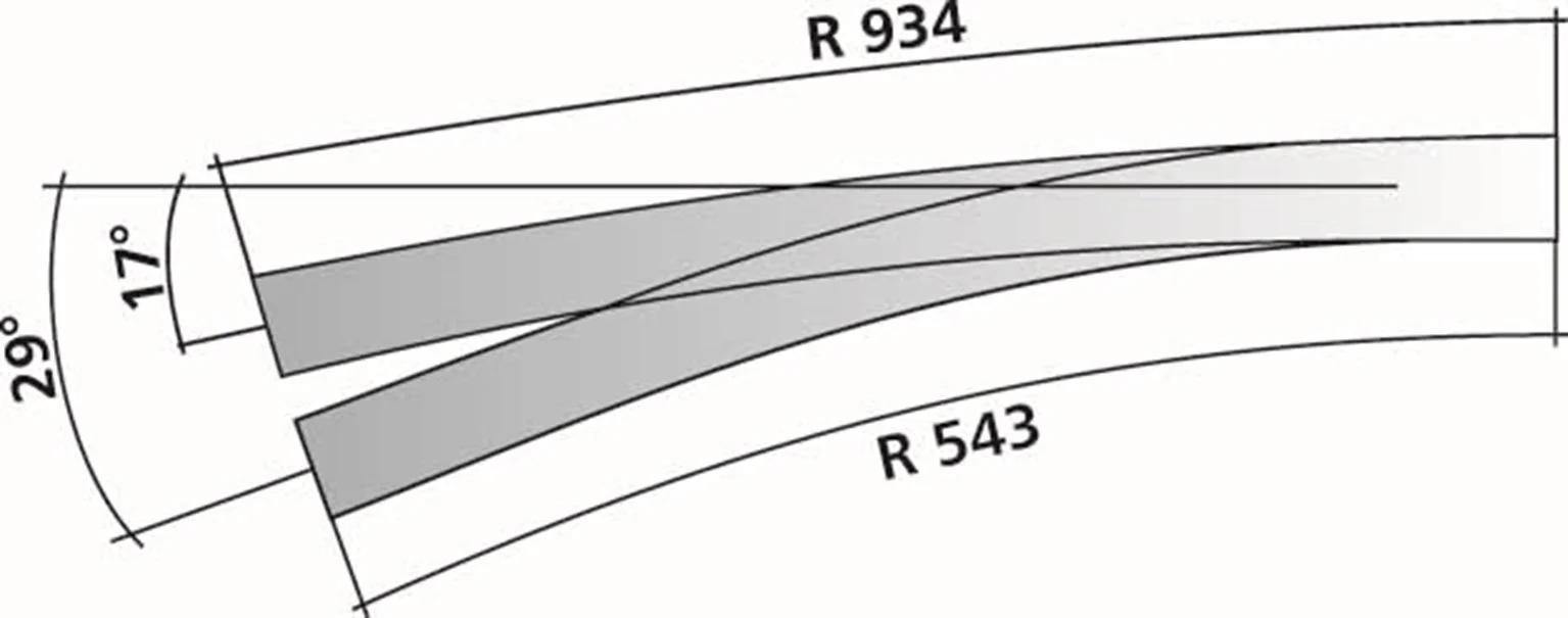 85373 Tillig elite track : Right Curved Point HO Exit 9° and 12° - Image 3