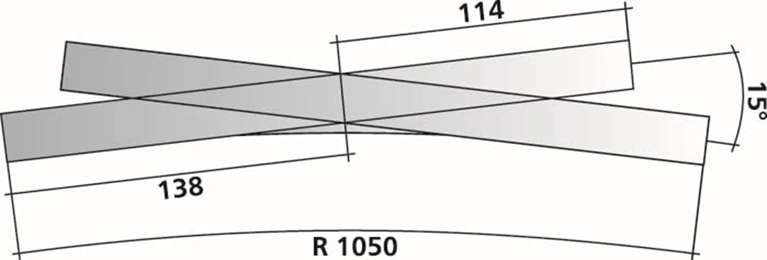 85396 Tillig elite track : Single Outside Slip HO 15° - Image 3