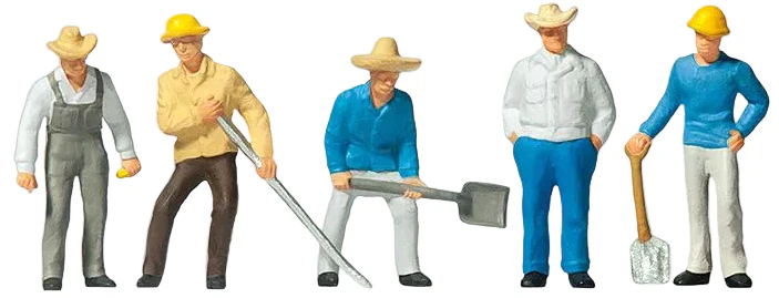 PR10031 Track Workers (5) with Tools Exclusive Figure Set