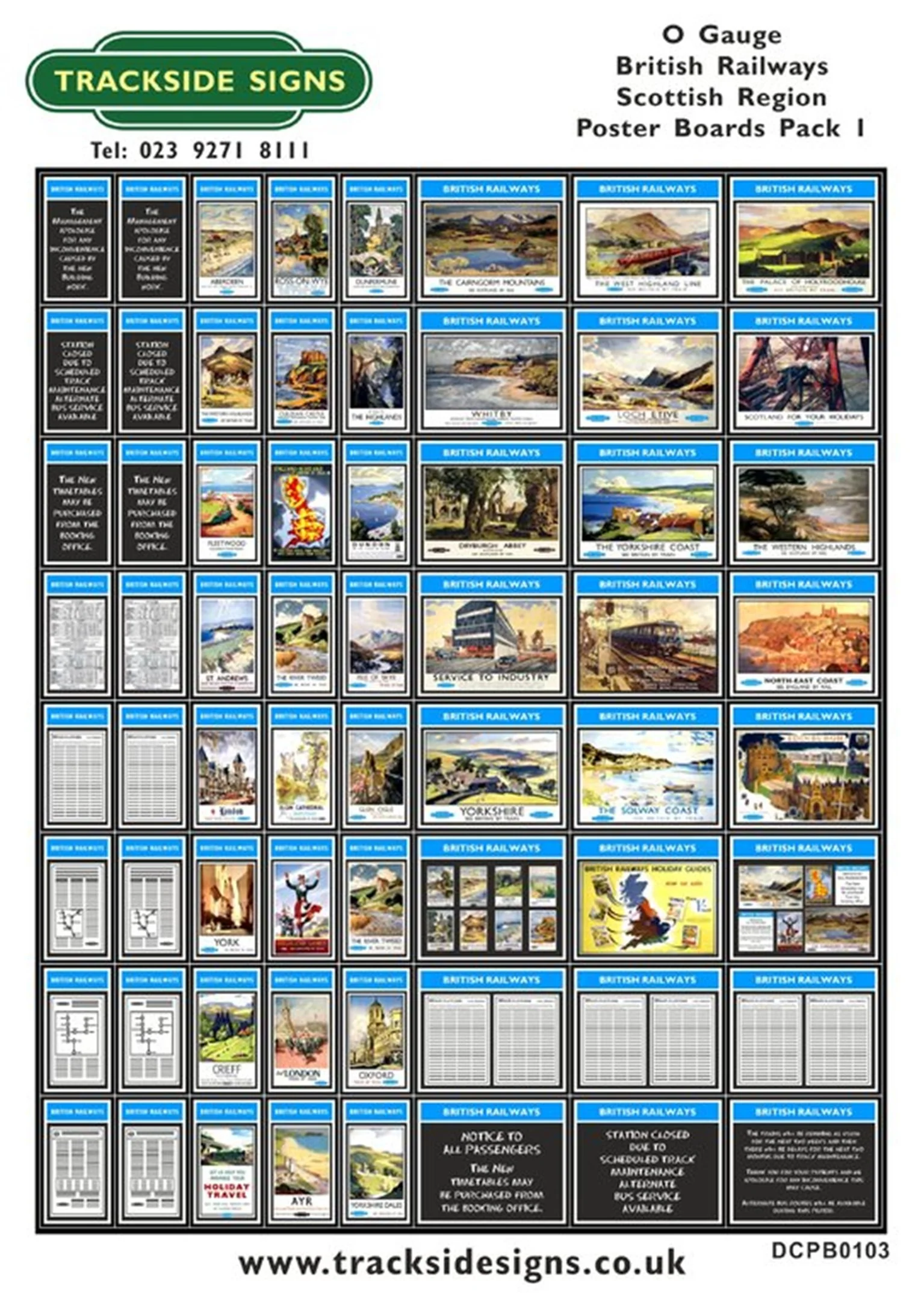 DCPB0103 Die Cut BR Scottish Region Poster Boards