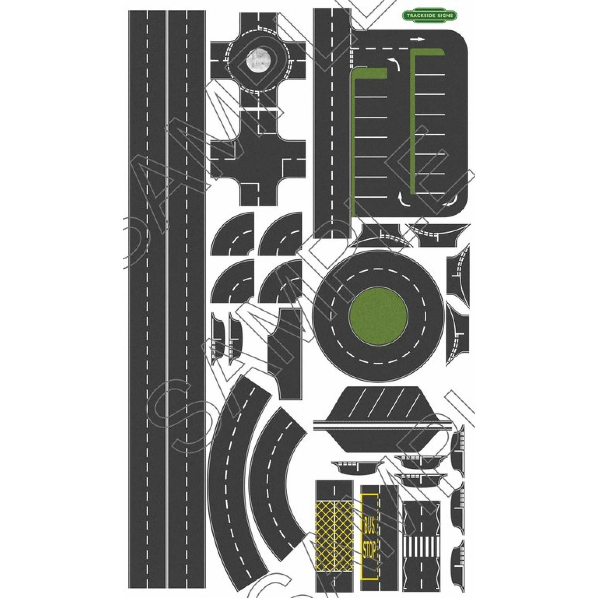 TSR0006 Self Adhesive Tarmac Road Layouts - 80mm wide
