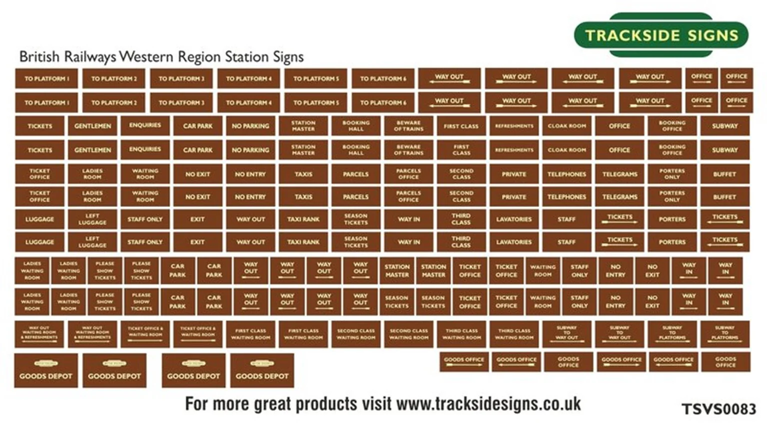 TSVS0083 Die Cut Western Region Station Signs