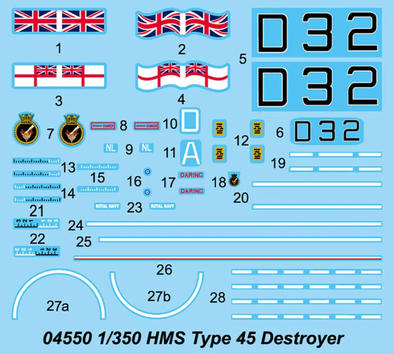 PKTM04550 HMS Daring Type 45 Destroyer Model Kit - Image 3