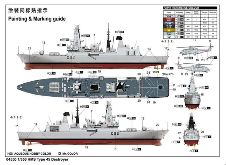PKTM04550 HMS Daring Type 45 Destroyer Model Kit - Image 4