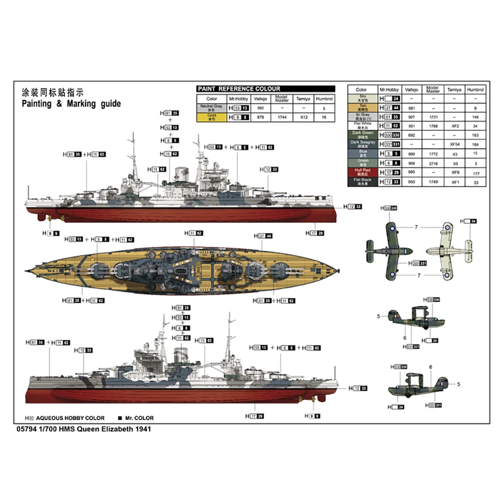 PKTM05794 HMS Queen Elizabeth 1941 Model Kit - Image 3