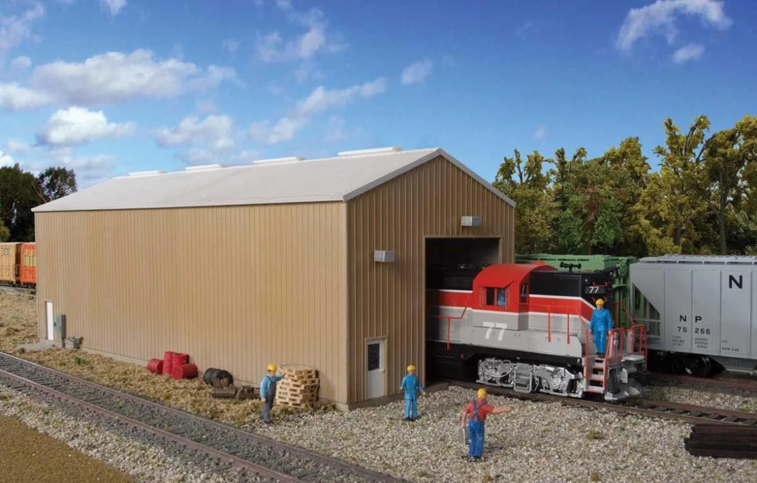 933-2985 Modern Single Track Engine House Kit