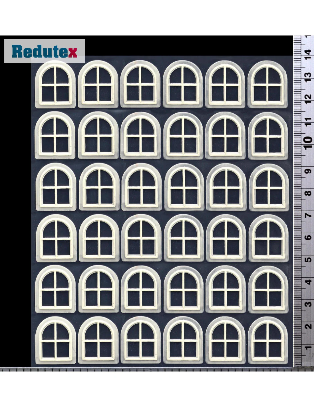 087PO111 Windows 01 (White) 1:87/HO 3D Modelling Sheet