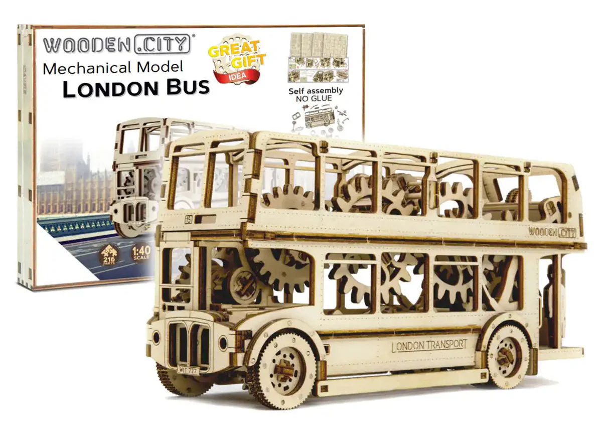 WR303 3D Wooden Bus Puzzle – London Bus