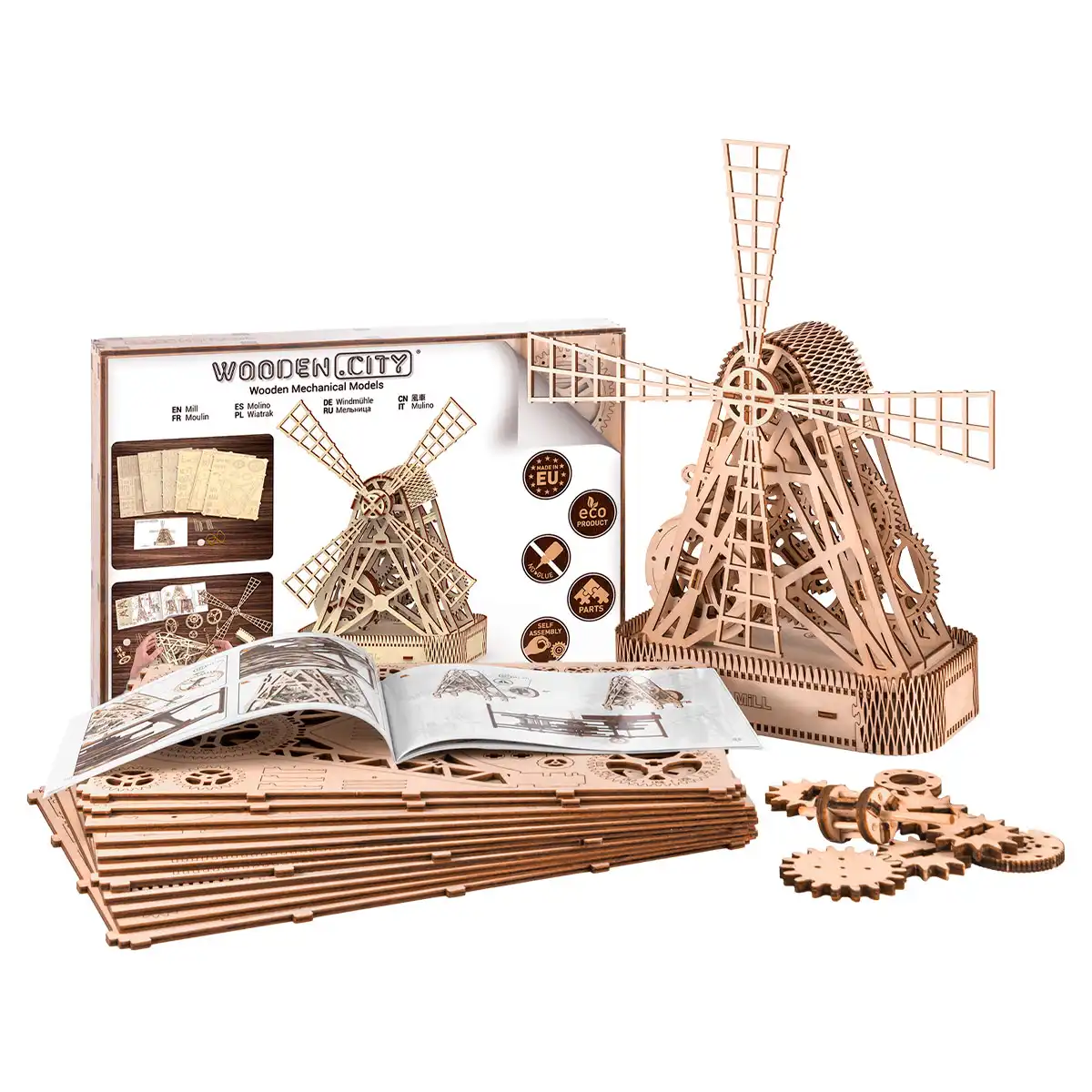 WR307 3D Wooden Puzzle – Windmill - Image 2