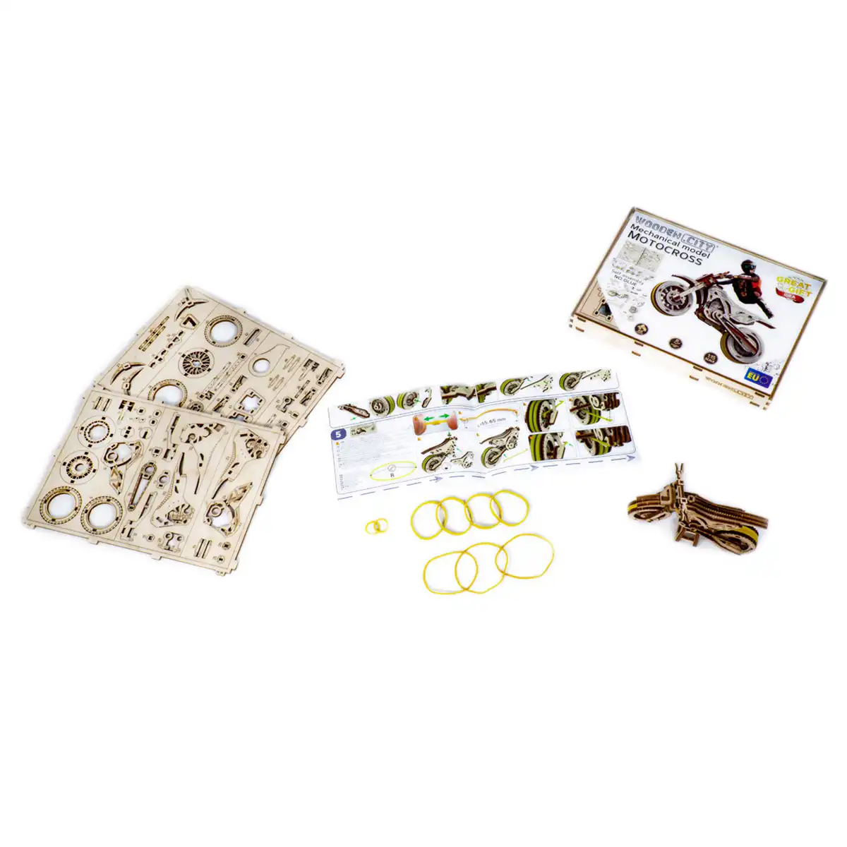 WR343 3D Wooden Motorbike Puzzle – Motocross - Image 7