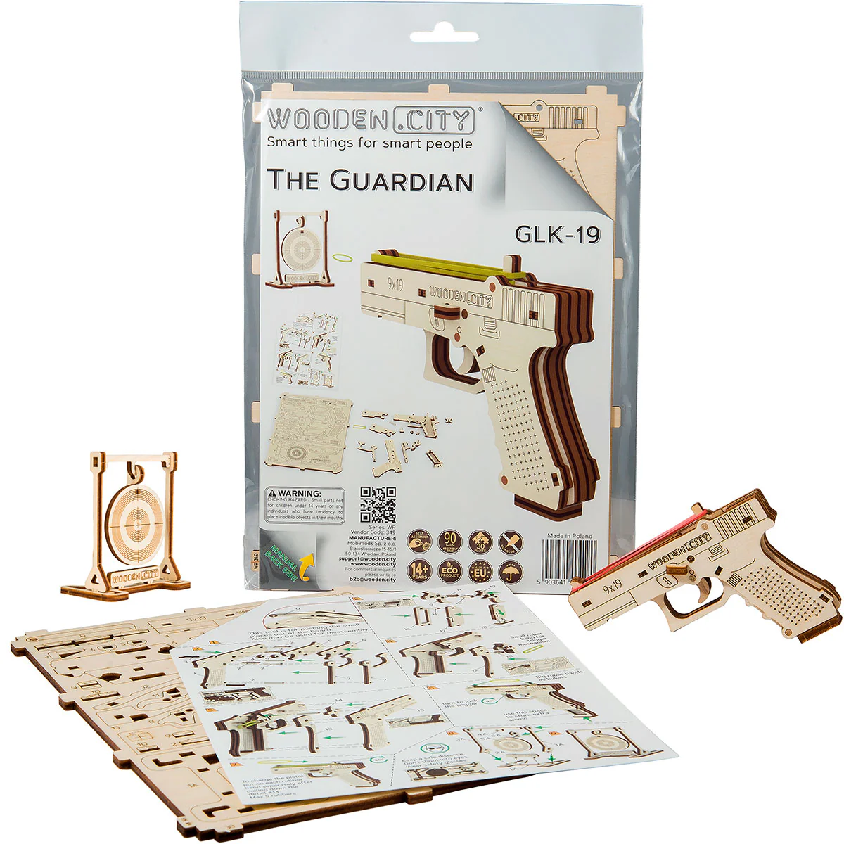 WR349 3D Wooden Gun Puzzle – The Guardian GLK-19