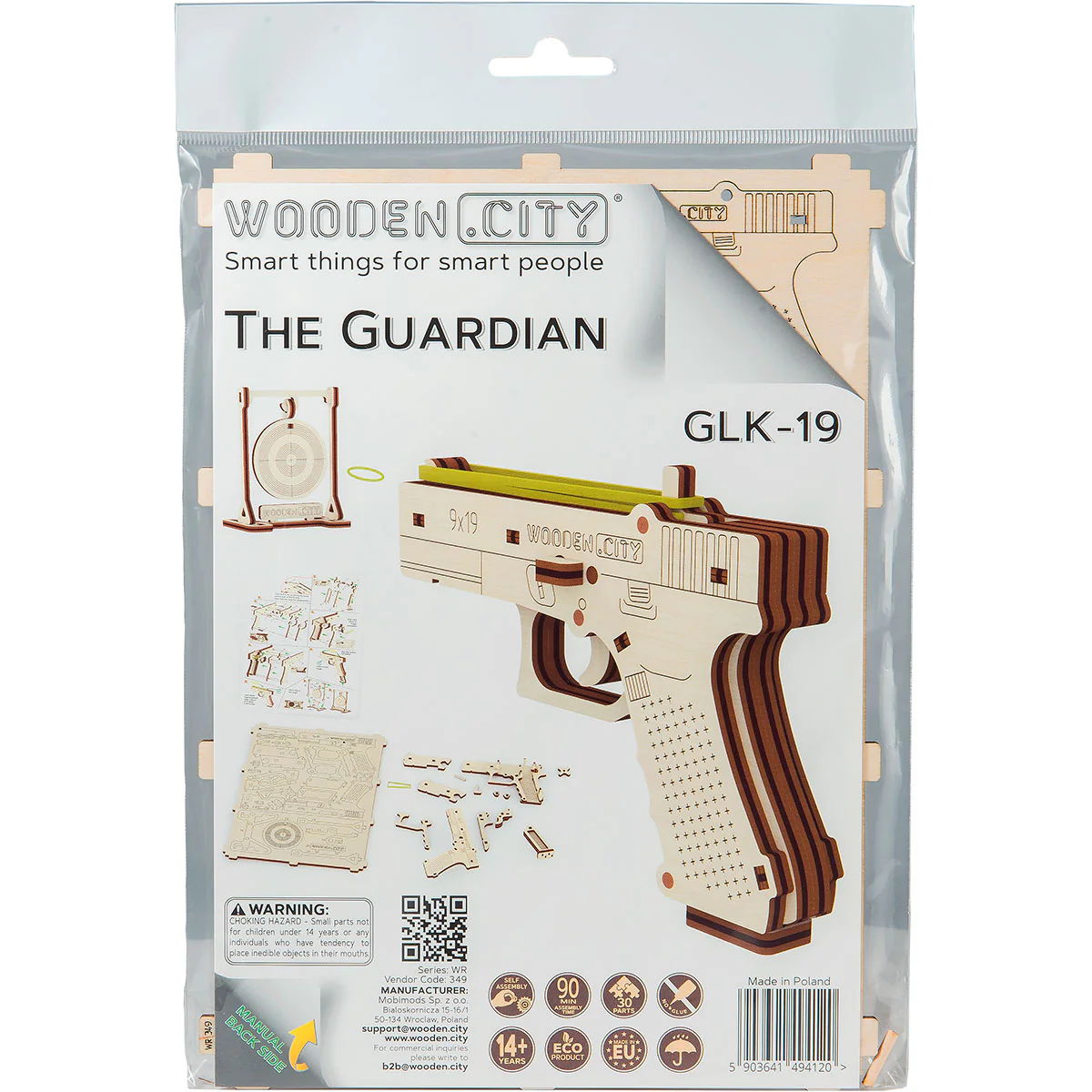 WR349 3D Wooden Gun Puzzle – The Guardian GLK-19 - Image 3