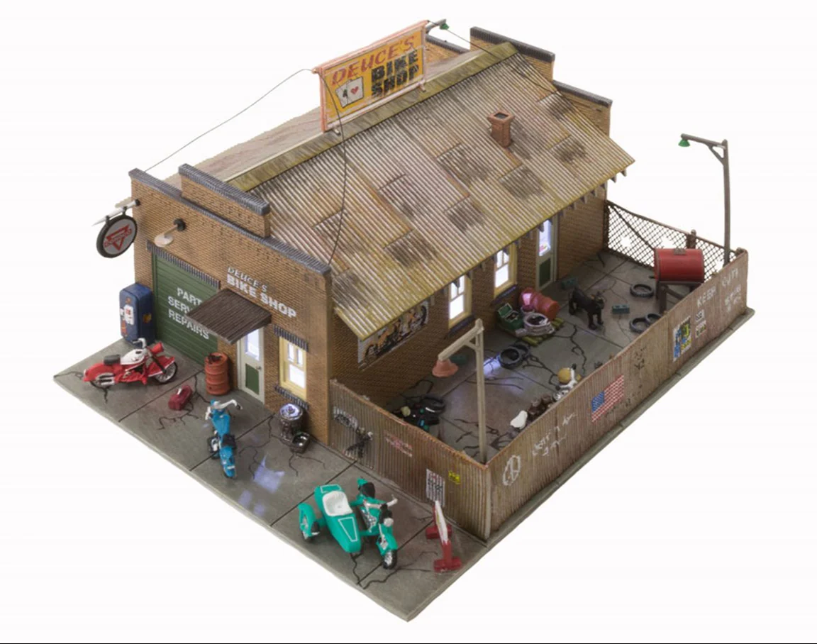 WBR5045 BR5045 Woodland Scenics - HO Scale Buildings - Deuce's Bike Shop - Image 3