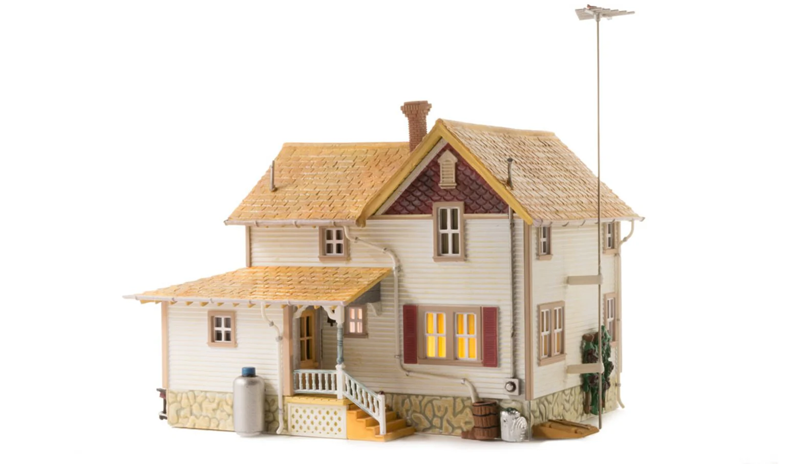 WBR5046 BR5046 Woodland Scenics - HO Scale Buildings - Corner Porch House - Image 3