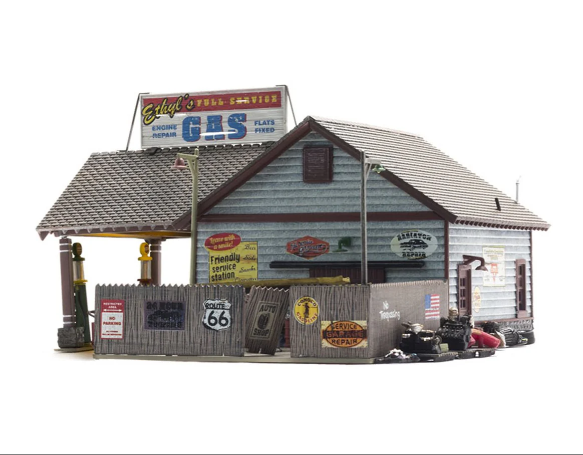 WBR5048 BR5048 Woodland Scenics - HO Scale Buildings - Ethyl's Gas & Service - Image 2
