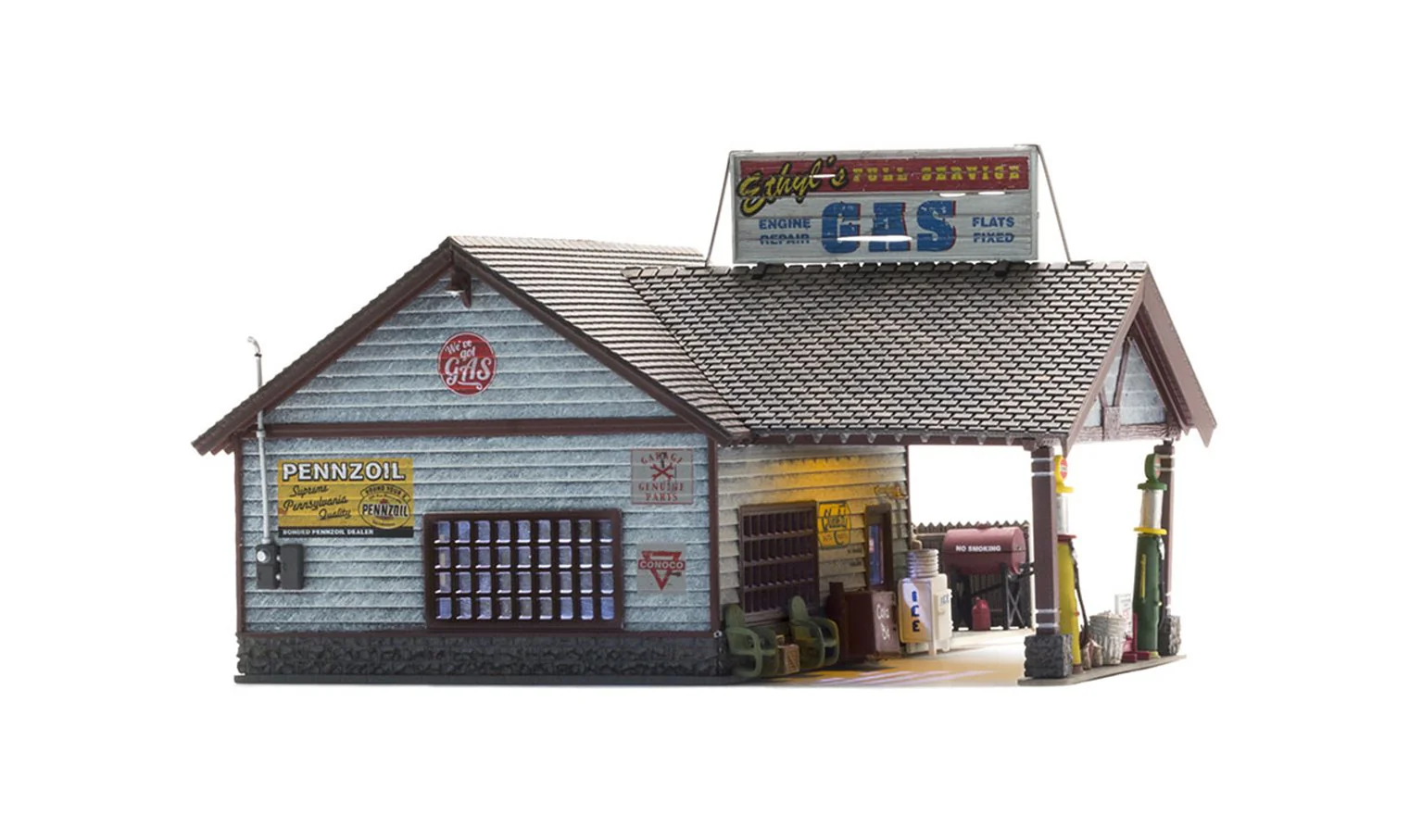 WBR5048 BR5048 Woodland Scenics - HO Scale Buildings - Ethyl's Gas & Service - Image 3