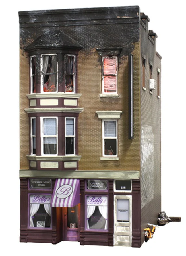 WBR5051 BR5051 Woodland Scenics - HO Scale Buildings - Betty's Burning Building