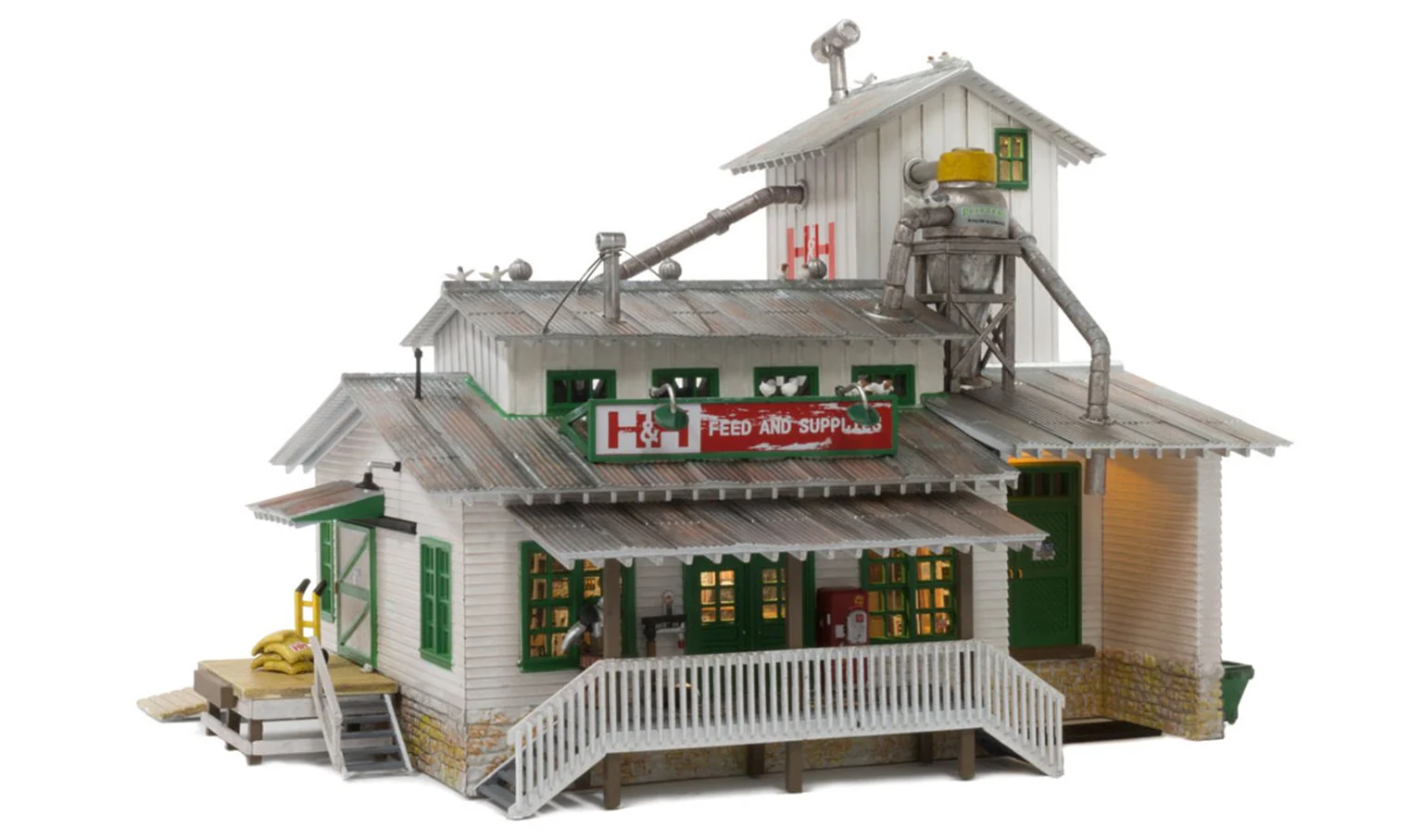 WBR5059 BR5059 Woodland Scenics - HO Scale Buildings - H & H Feed Mill