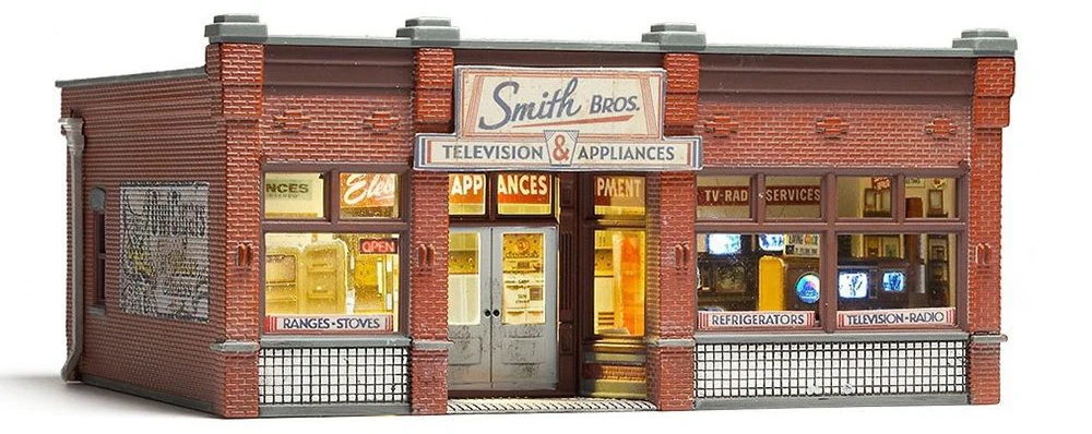 WBR5069 Woodland Scenics - HO Scale Buildings - Smith Brothers TV & Appliance