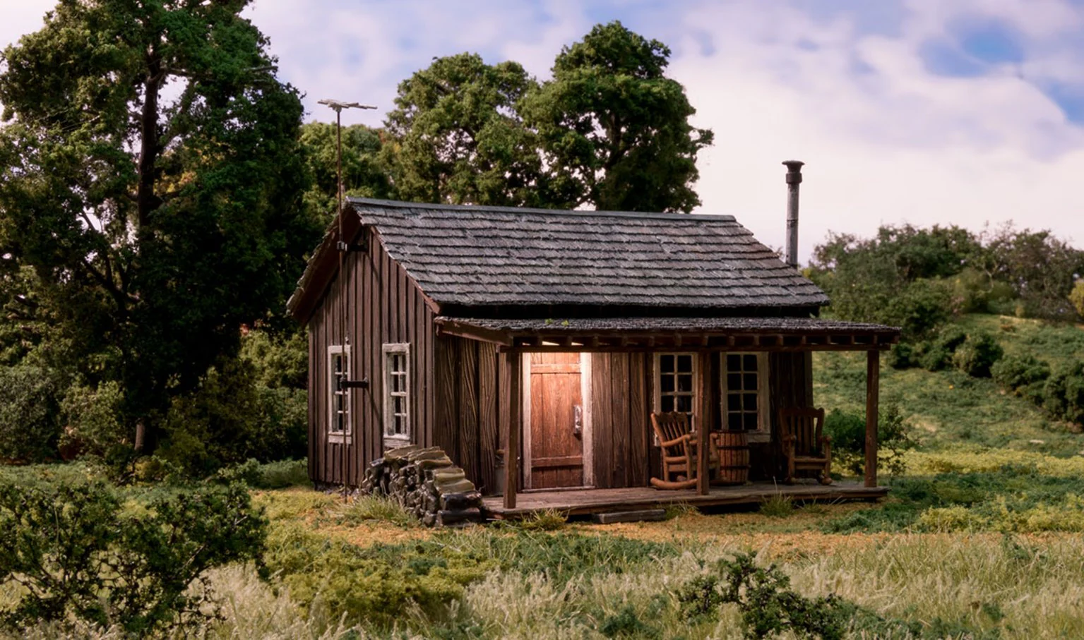 WBR5869 BR5869 WOODLAND SCENICS - O GAUGE BUILDINGS - Rustic Cabin - Image 6