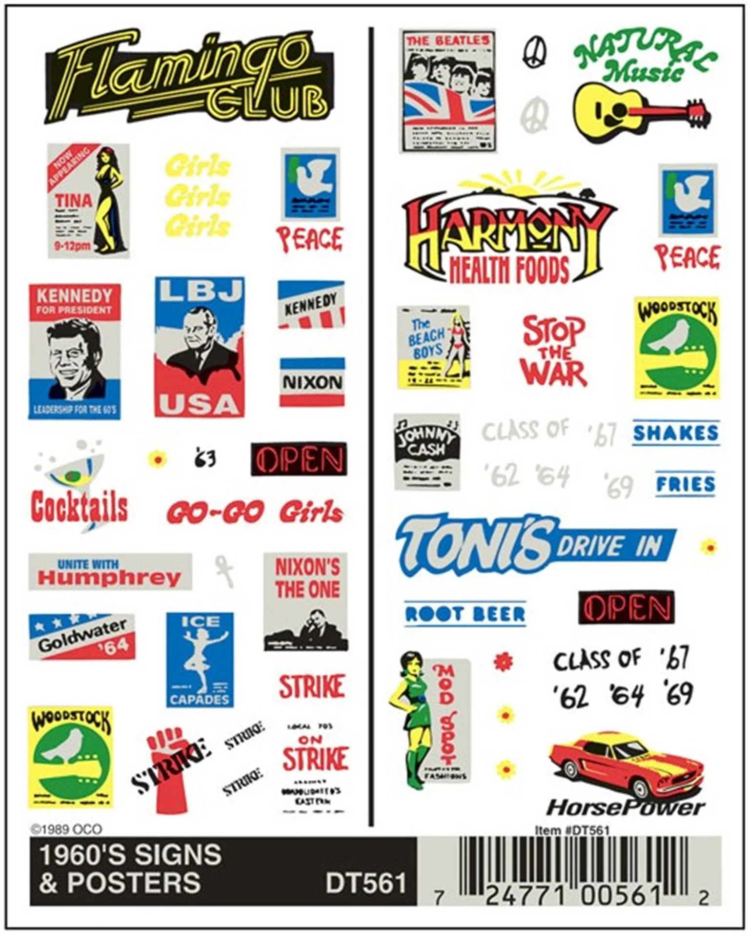 WDT561 DT561 WOODLAND SCENICS - Decals - 1960's Signs & Posters