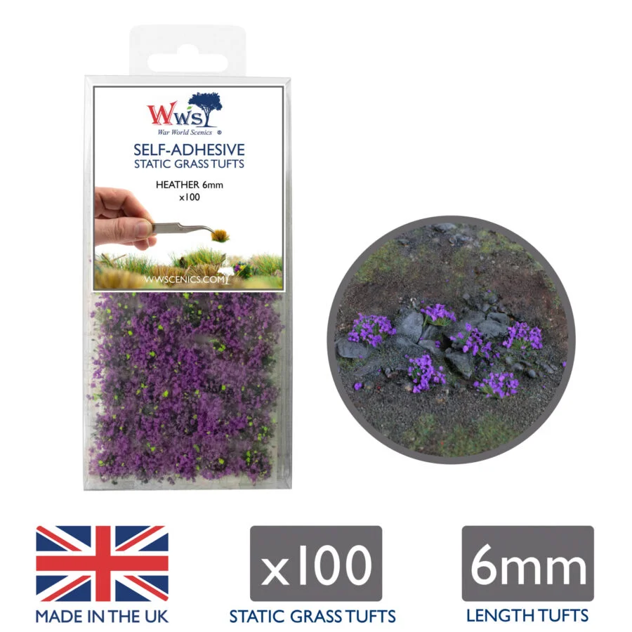 SGTHET06 WWS 6mm Heather Static Grass Tufts x 100 - Image 2
