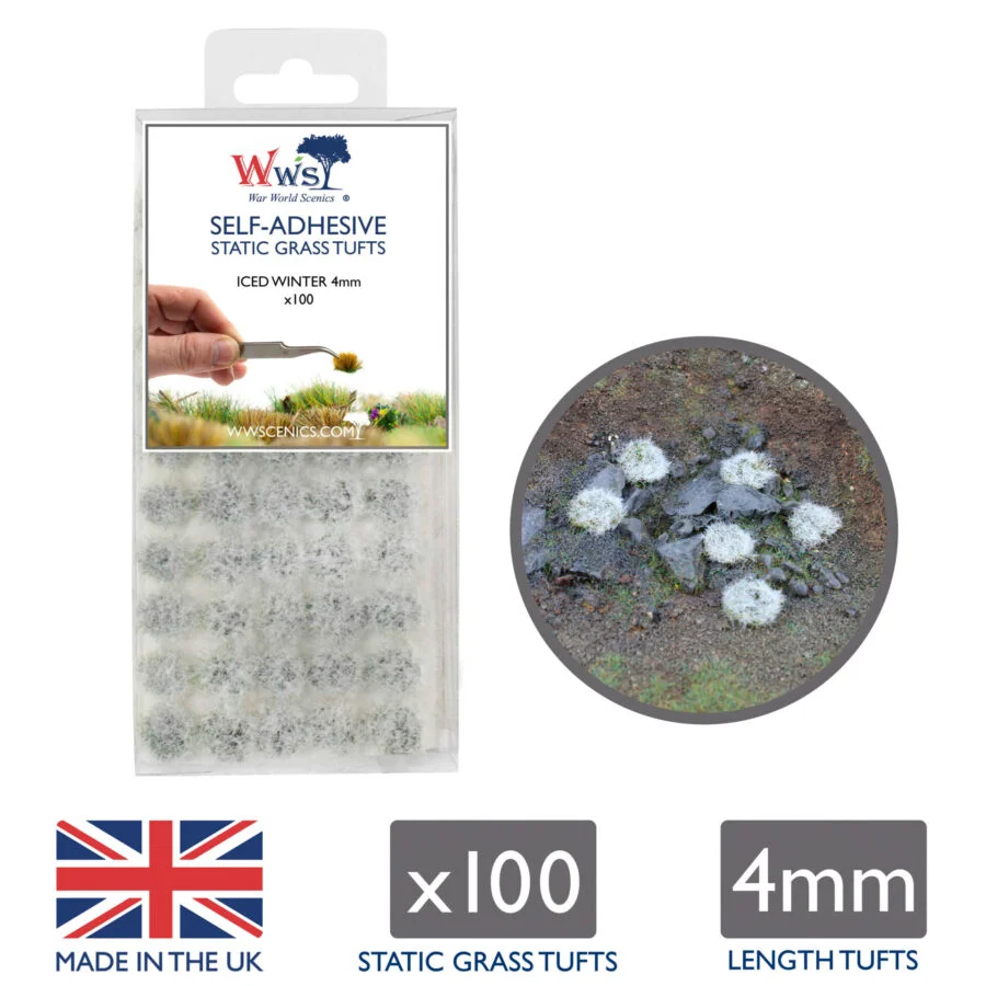 SGTICE04 WWS 4mm Iced Winter Static Grass Tufts x 100 - Image 2