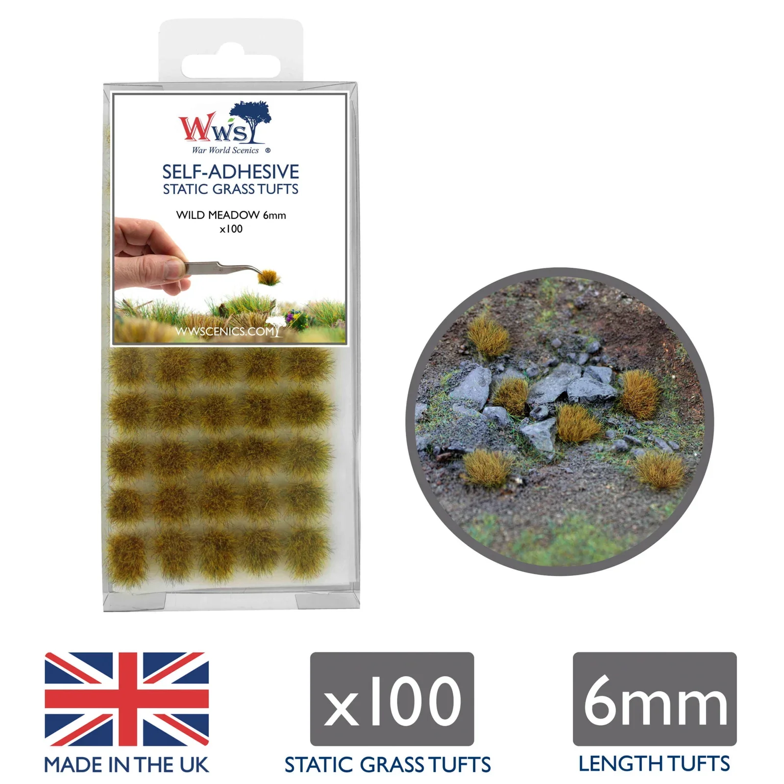 SGTWIL06 WWS 6mm Wild Meadow Static Grass Tufts x 100 - Image 2