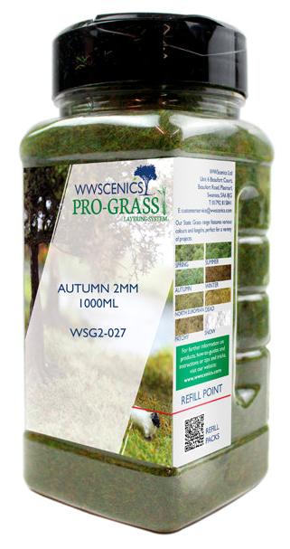 WSG2-027 WWS 2mm Autumn Static Grass - 1000ml Canister