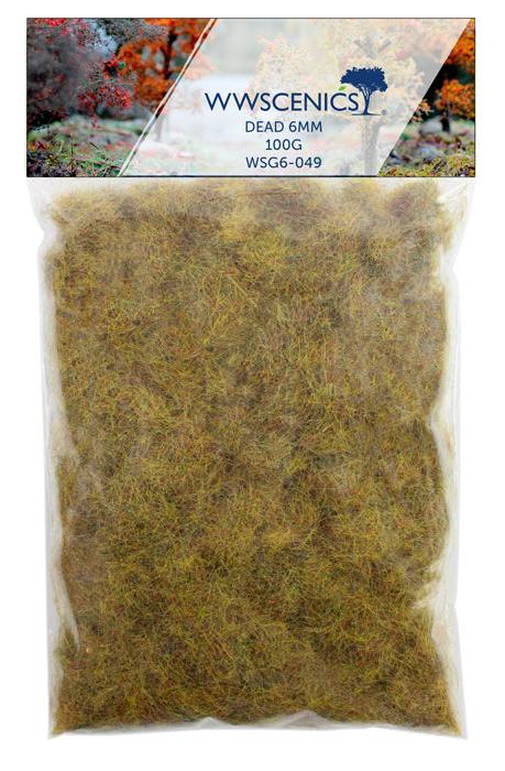 WSG6-049 WWS 6mm Dead Static Grass Refill - 100g